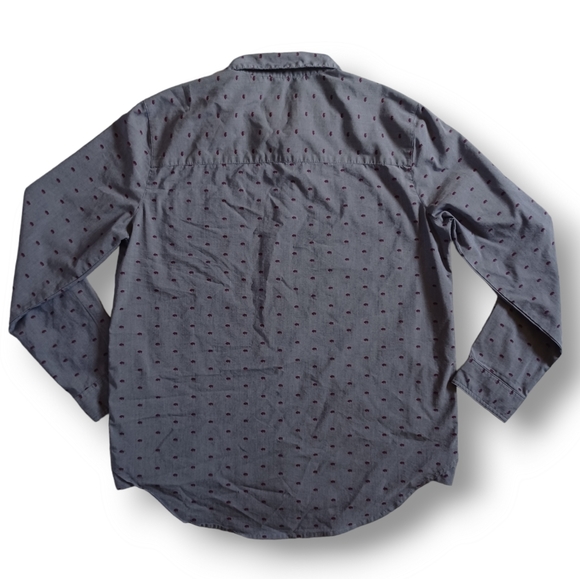 EUC United by Blue Bison Print Button Down Sport Shirt Long Sleeve Gray Size M - Picture 2 of 11
